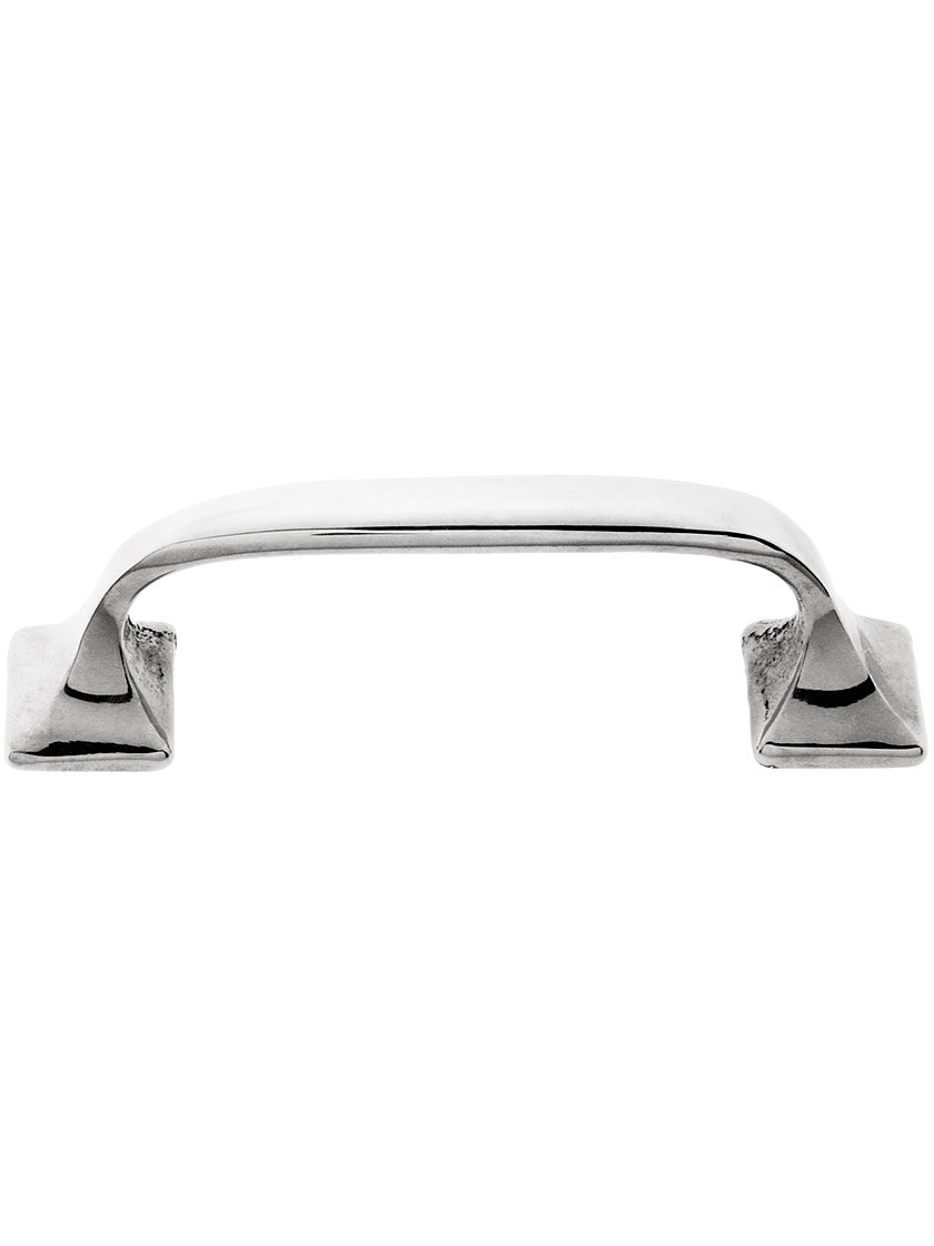 Classic Offset Drawer Pull - 3 inch Center to Center in Polished Nickel.